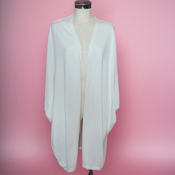 Lafayette 148 Ivory Silk Blend Duster Cardigan - Picture 2 of 8